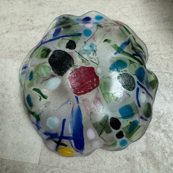 Fused, glass art glass bowl, decorative piece - Picture 12 of 14